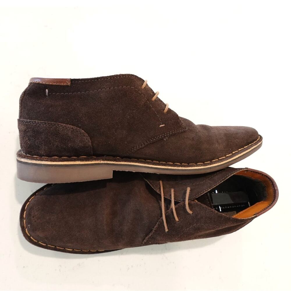 Kenneth Cole Reaction Men's Chukka Dark Brown Suede Leather Lace up Size 11.5